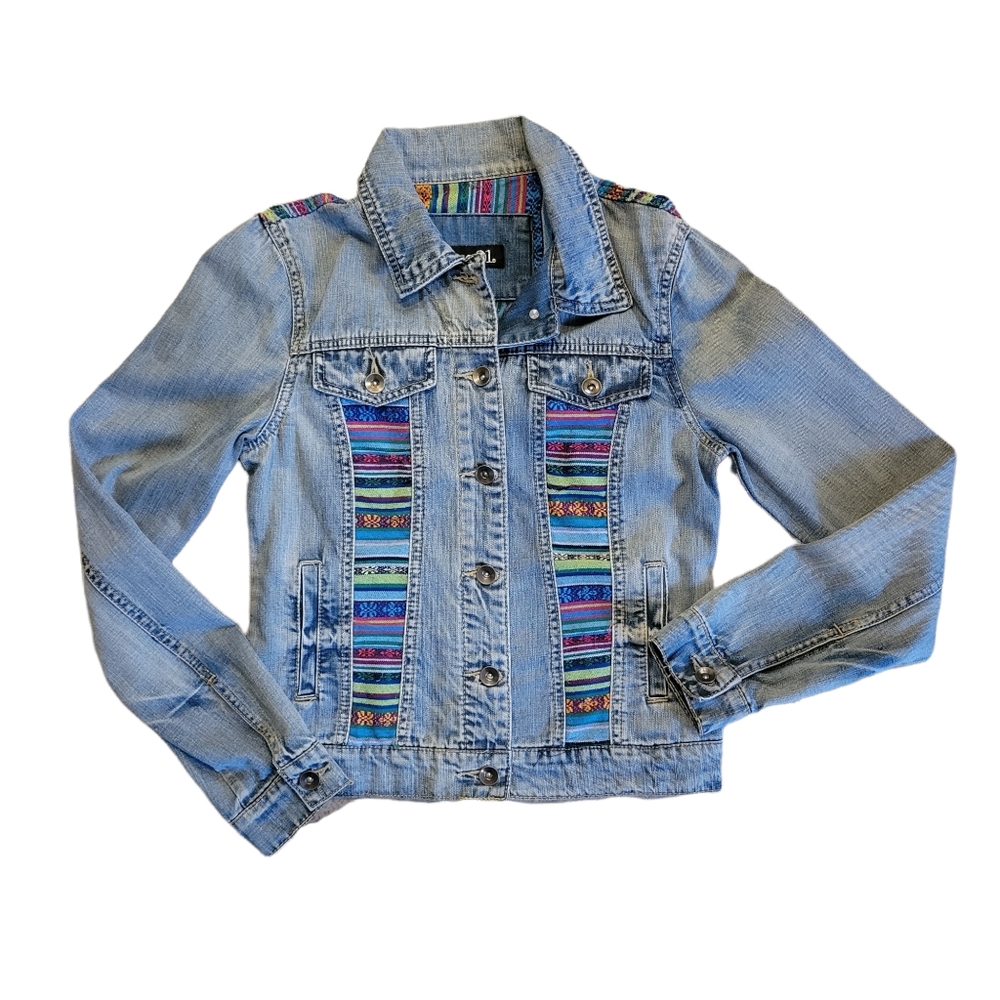 Colorful Patchwork Denim Jacket - image 6